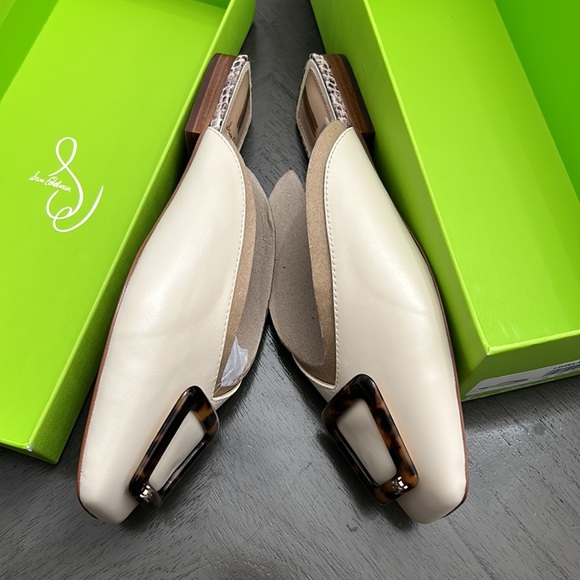 Womens Sam Edelman Mules | Lavina Buckle Mule Modern Ivory Leather - Picture 5 of 14